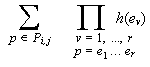 Formula: Sum over all paths from i to j of product of edge labels of path